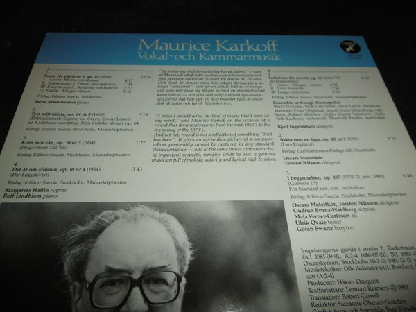 Cover Maurice Karkoff - Vokal- Och Kammarmusik (LP, Album) Schallplatten Ankauf