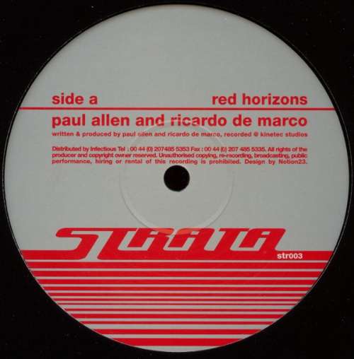 Cover Paul Allen & Ricardo De Marco - Red Horizons / The Terrace (12) Schallplatten Ankauf