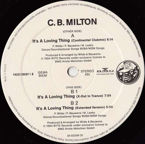 Cover CB Milton - It's A Loving Thing (12, Maxi) Schallplatten Ankauf