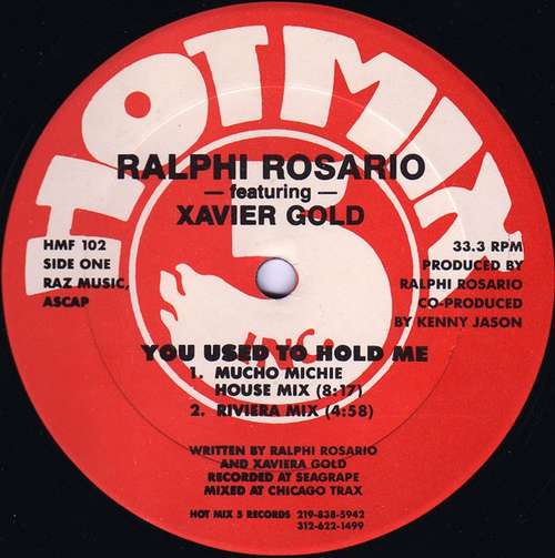 Cover Ralphi Rosario Featuring Xavier Gold* - You Used To Hold Me (12) Schallplatten Ankauf