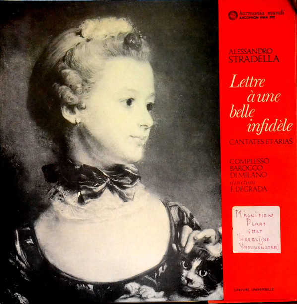 Cover Alessandro Stradella, Francesco Degrada - Lettre à Une Belle Infidèle, Cantates Et Arias (LP, Gat) Schallplatten Ankauf