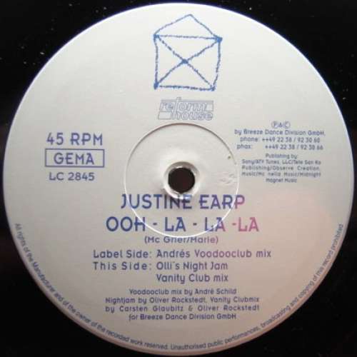 Cover Justine Earp - Ooh - La - La - La (12) Schallplatten Ankauf