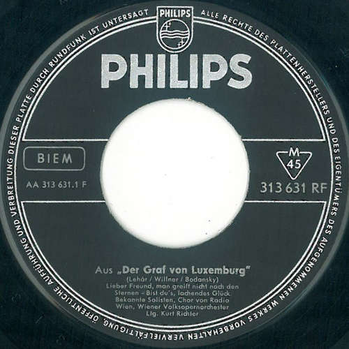 Cover Chor Von Radio Wien*, Wiener Volksopernorchester, Kurt Richter (4) - Der Graf Von Luxemburg (7, Mono) Schallplatten Ankauf