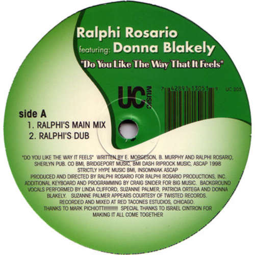 Cover Ralphi Rosario Featuring Donna Blakely - Do You Like The Way That It Feels (2x12, Single) Schallplatten Ankauf