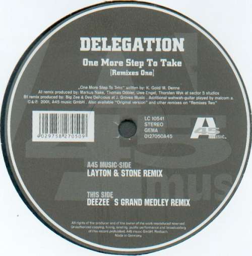 Cover Delegation - One More Step To Take (Remixes One) (12) Schallplatten Ankauf