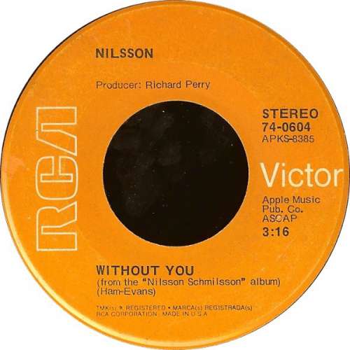 Cover Nilsson* - Without You (7, Single, Roc) Schallplatten Ankauf