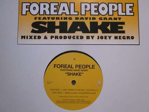 Cover Foreal People Featuring David Grant - Shake (12) Schallplatten Ankauf