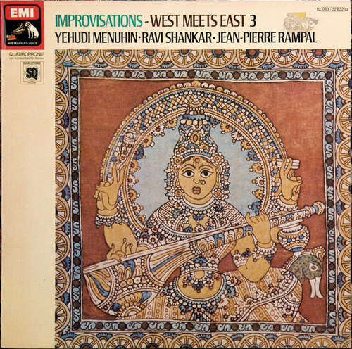 Cover Yehudi Menuhin · Ravi Shankar · Jean-Pierre Rampal - Improvisations - West Meets East 3 (LP, Quad) Schallplatten Ankauf