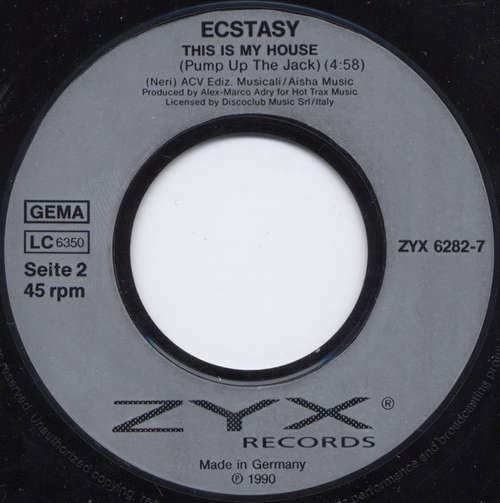 Cover Ecstasy (2) - This Is My House (7, Single) Schallplatten Ankauf