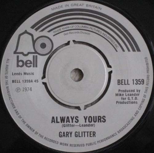 Cover Gary Glitter - Always Yours (7, Single) Schallplatten Ankauf