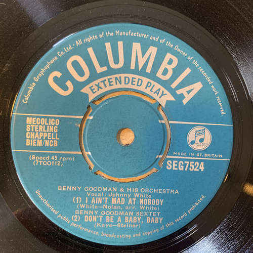 Cover Benny Goodman And His Orchestra - I Ain't Mad At Nobody / Don't Be A Baby, Baby / Man Here Plays Fine Piano / Darn That Dream (7, EP, Com) Schallplatten Ankauf