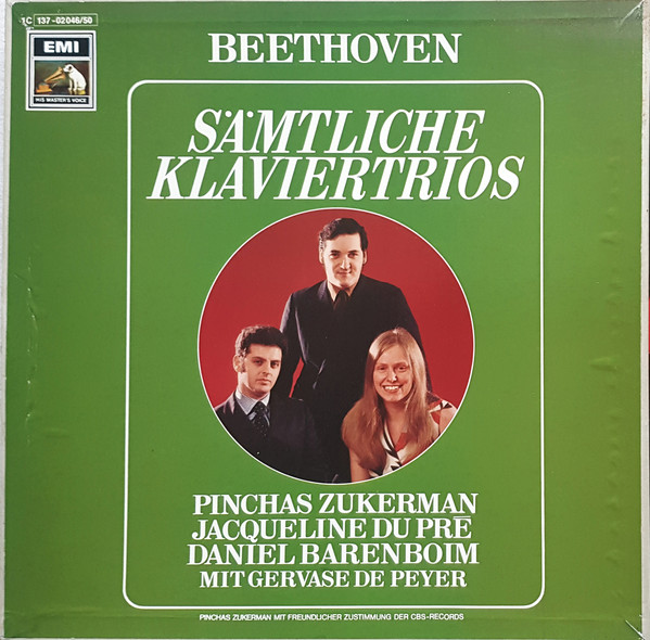 Cover Ludwig van Beethoven - Pinchas Zukerman, Daniel Barenboim, Jacqueline Du Pré, Gervase de Peyer - Sämtliche Klaviertrios (5xLP) Schallplatten Ankauf