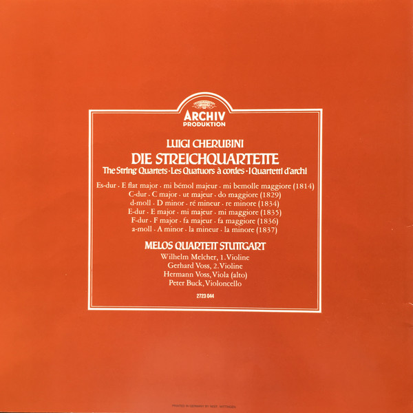 Cover Luigi Cherubini, Melos Quartett - Die Streichquartette (3xLP + Box) Schallplatten Ankauf