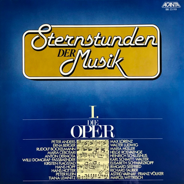 Cover Various - Sternstunden Der Musik - I. Die Oper (LP, Comp, Mono) Schallplatten Ankauf