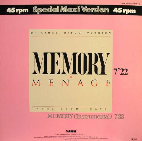 Cover Menage (2) - Memory (12, Maxi) Schallplatten Ankauf