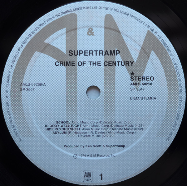 Cover Supertramp - Crime Of The Century (LP, Album, RE) Schallplatten Ankauf