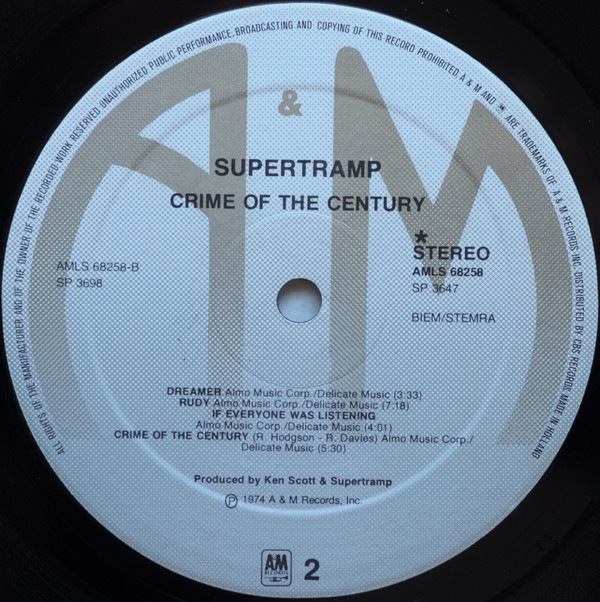 Cover Supertramp - Crime Of The Century (LP, Album, RE) Schallplatten Ankauf