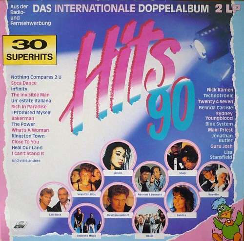 Cover Various - Hits 90 - Das Internationale Doppelalbum (2xLP, Comp) Schallplatten Ankauf