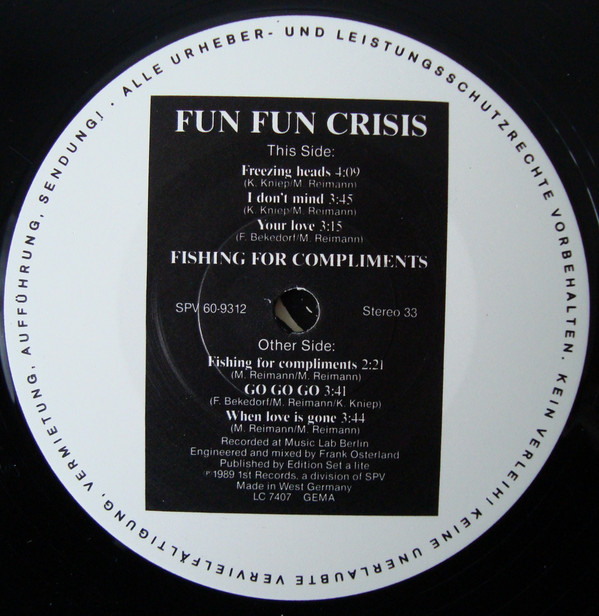 Cover Fun Fun Crisis - Fishing For Compliments (LP, MiniAlbum) Schallplatten Ankauf