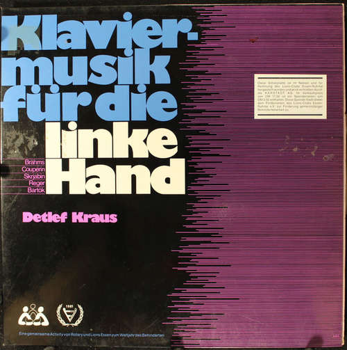 Cover Detlef Kraus - Klaviermusik Für Die Linke Hand (LP) Schallplatten Ankauf