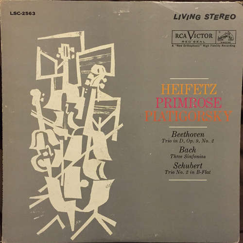 Cover Heifetz*, Primrose*, Piatigorsky* - Beethoven · Schubert — Trios · Bach — Sinfonias (LP) Schallplatten Ankauf