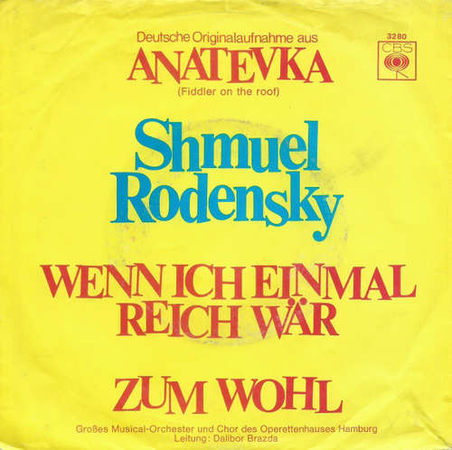 Cover Shmuel Rodensky - Wenn Ich Einmal Reich Wär / Zum Wohl (7, Single) Schallplatten Ankauf