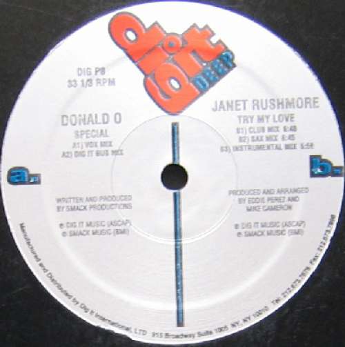 Cover Donald O / Janet Rushmore - Special / Try My Love (12, M/Print, Promo) Schallplatten Ankauf
