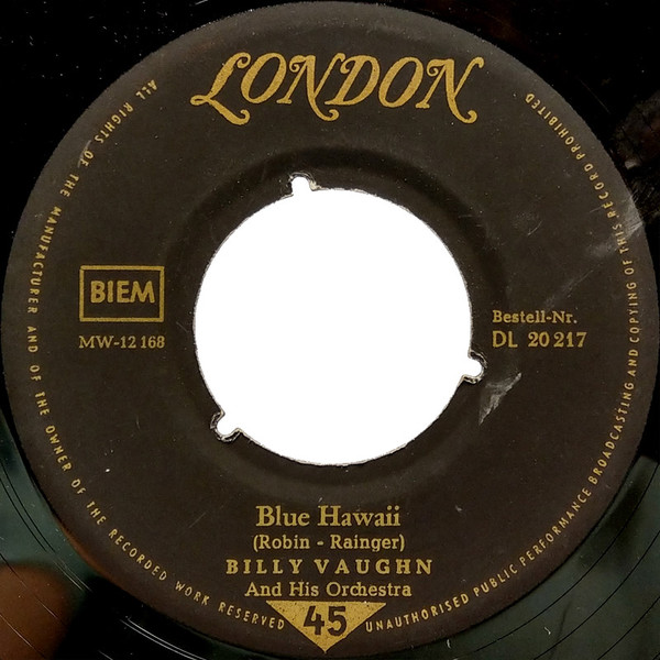 Cover Billy Vaughn - Blue Hawaii (7, Single, Tri) Schallplatten Ankauf