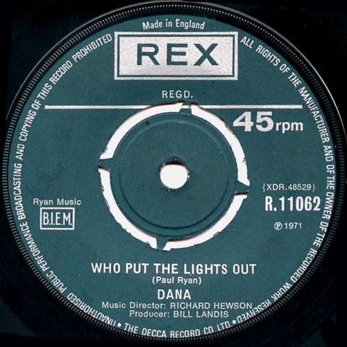 Bild Dana (9) - Who Put The Lights Out (7, Single, Mono) Schallplatten Ankauf