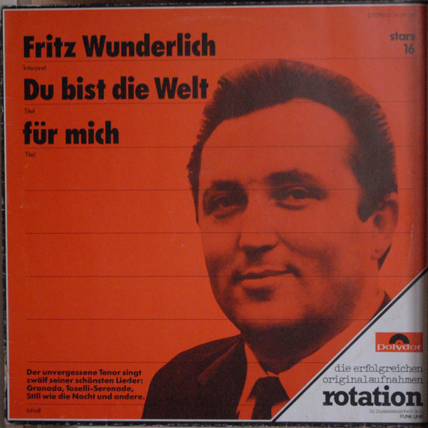 Bild Fritz Wunderlich - Du Bist Die Welt Für Mich (LP, RE) Schallplatten Ankauf