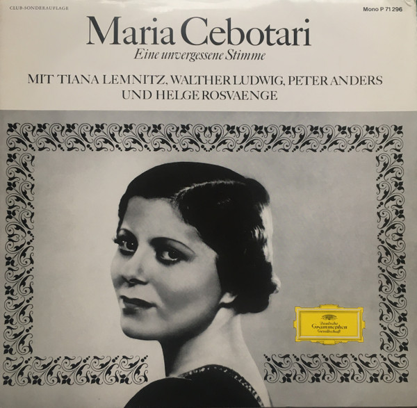 Cover Maria Cebotari - Eine Unvergessene Stimme (LP, Comp, Mono, Club) Schallplatten Ankauf