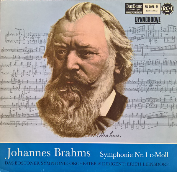 Cover Johannes Brahms / Bostoner Symphonie-Orchester*, Erich Leinsdorf - Symphonie Nr. 1 C-Moll (LP, Club) Schallplatten Ankauf