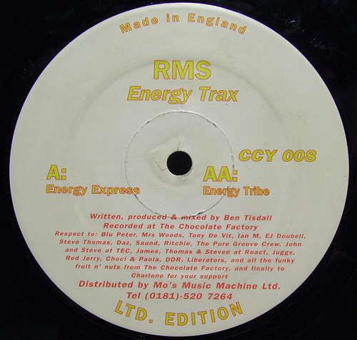 Cover RMS - Energy Trax EP (12, EP, Ltd) Schallplatten Ankauf