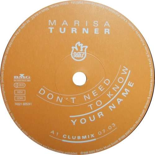 Cover Marisa Turner - Don't Need To Know Your Name (12) Schallplatten Ankauf