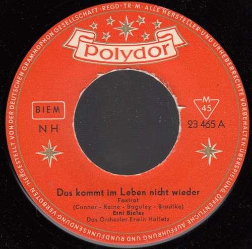 Cover Erni Bieler - Das Kommt Im Leben Nicht Wieder (7, Single, Mono) Schallplatten Ankauf
