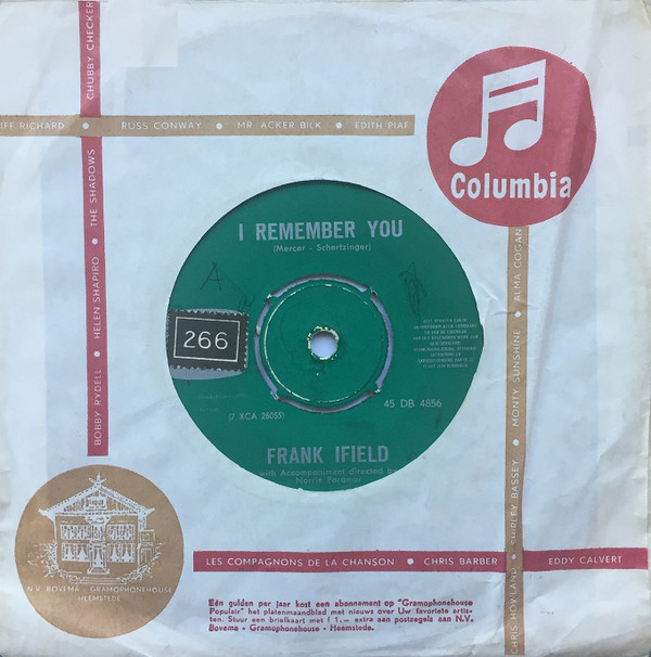 Cover Frank Ifield - I Remember You (7, Single, 4-P) Schallplatten Ankauf