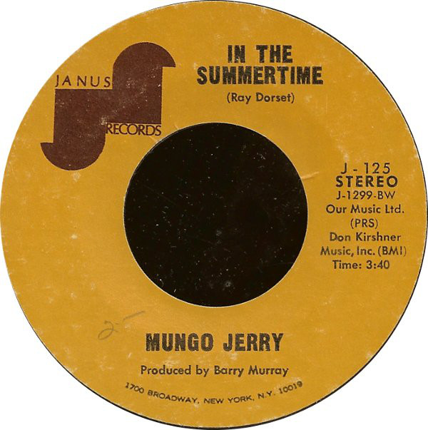 Cover Mungo Jerry - In The Summertime / Mighty Man (7, Styrene) Schallplatten Ankauf