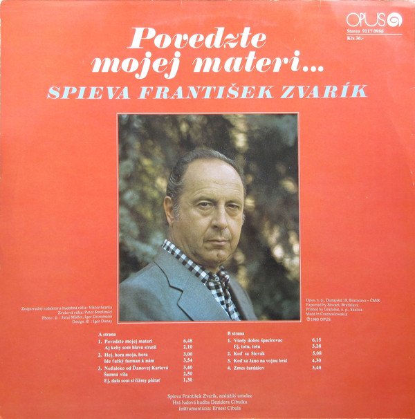 Cover František Zvarík - Povedzte Mojej Materi... (LP, Album) Schallplatten Ankauf