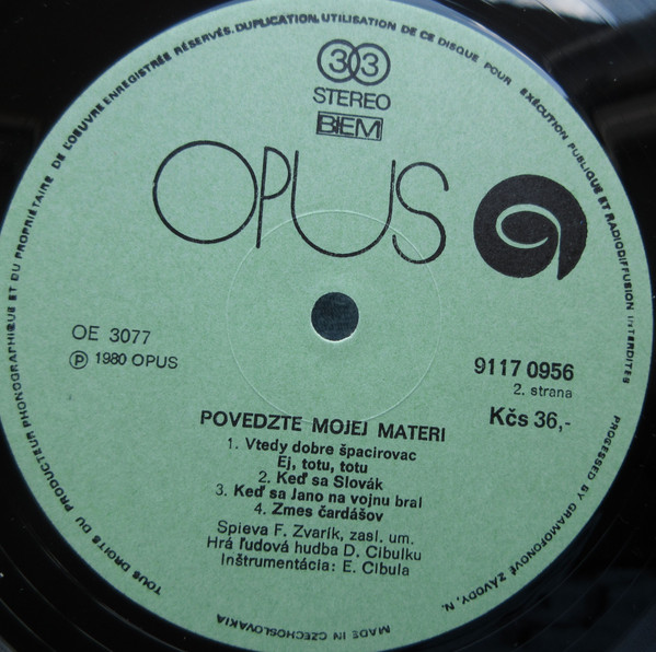 Cover František Zvarík - Povedzte Mojej Materi... (LP, Album) Schallplatten Ankauf