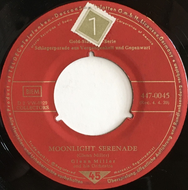 Cover Glenn Miller And His Orchestra - Moonlight Serenade / Sunrise Serenade (7, Single, RE) Schallplatten Ankauf