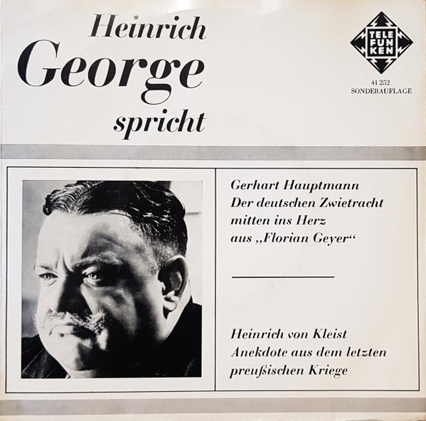 Cover Heinrich George - Heinrich George Spricht (7, Single, Mono, S/Edition) Schallplatten Ankauf