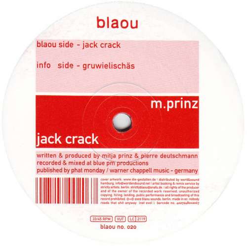 Cover M.Prinz* - Jack Crack (12) Schallplatten Ankauf