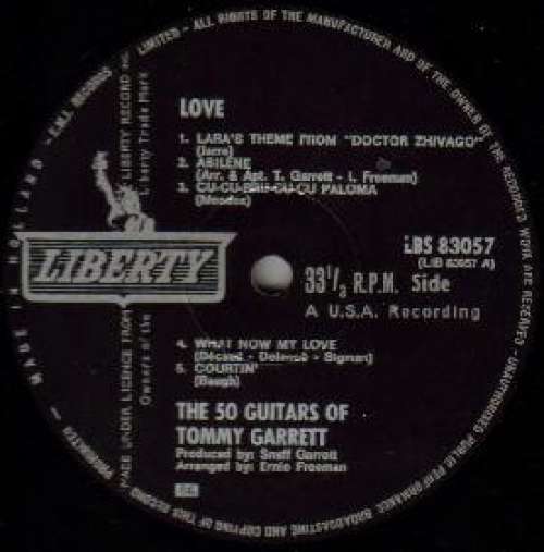 Cover The 50 Guitars Of Tommy Garrett - Love (LP) Schallplatten Ankauf