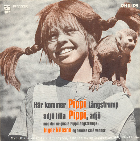 Cover Inger Nilsson - Här Kommer Pippi Långstrump / Adjö Lilla Pippi, Adjö (7, Single, 3-p) Schallplatten Ankauf