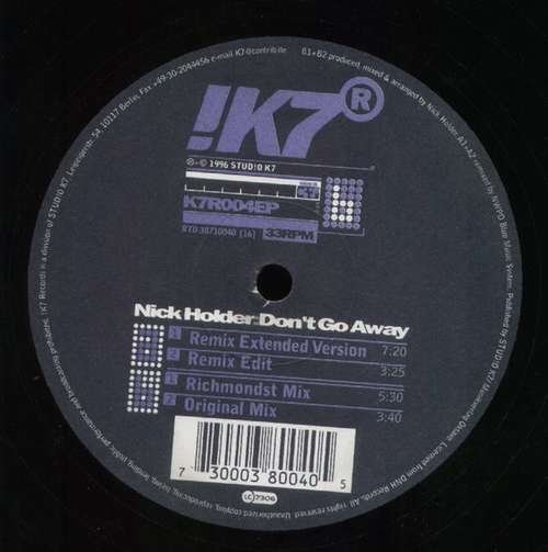 Cover Nick Holder - Don't Go Away (12) Schallplatten Ankauf