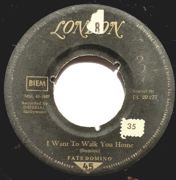 Cover Fats Domino - I Want To Walk You Home / I'm Gonna Be A Wheel Some Day (7, Single, 3-P) Schallplatten Ankauf