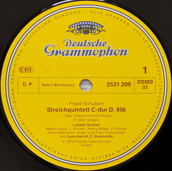 Cover Schubert*, LaSalle Quartet* ∙ Lynn Harrell - Streichquintett = String Quintet D.956 (LP) Schallplatten Ankauf