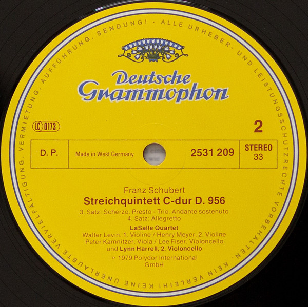 Cover Schubert*, LaSalle Quartet* ∙ Lynn Harrell - Streichquintett = String Quintet D.956 (LP) Schallplatten Ankauf