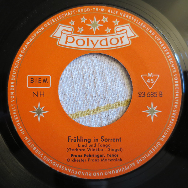 Cover Franz Fehringer - Chianti-Lied / Frühling In Sorrent (7, Single) Schallplatten Ankauf