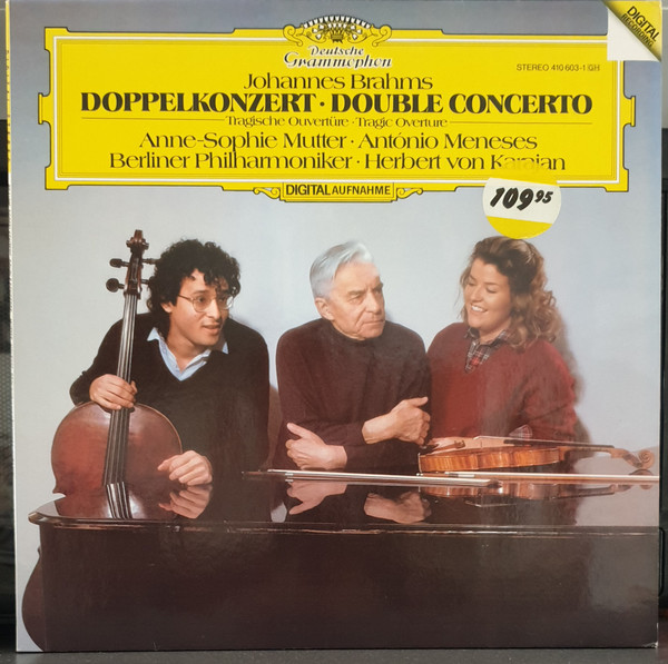 Bild Johannes Brahms - Anne-Sophie Mutter, António Meneses*, Berliner Philharmoniker, Herbert von Karajan - Doppelkonzert = Double Concerto / Tragische Ouvertüre = Tragic Overture (LP) Schallplatten Ankauf